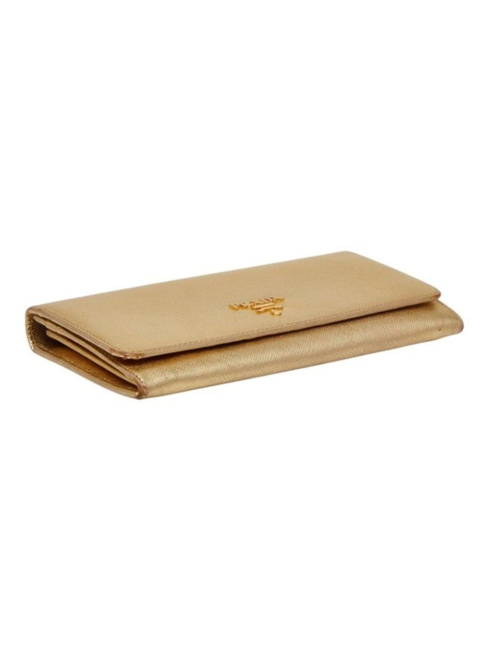 ★SOLD★ Prada Wallet Gold Saffiano Leather - Picture 5 of 10